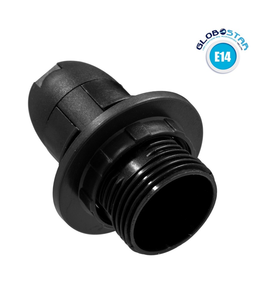 GloboStar® 78961 ΣΕΤ Ντουί E14 με Ροδέλα Πλαστικό Μάυρο DIY